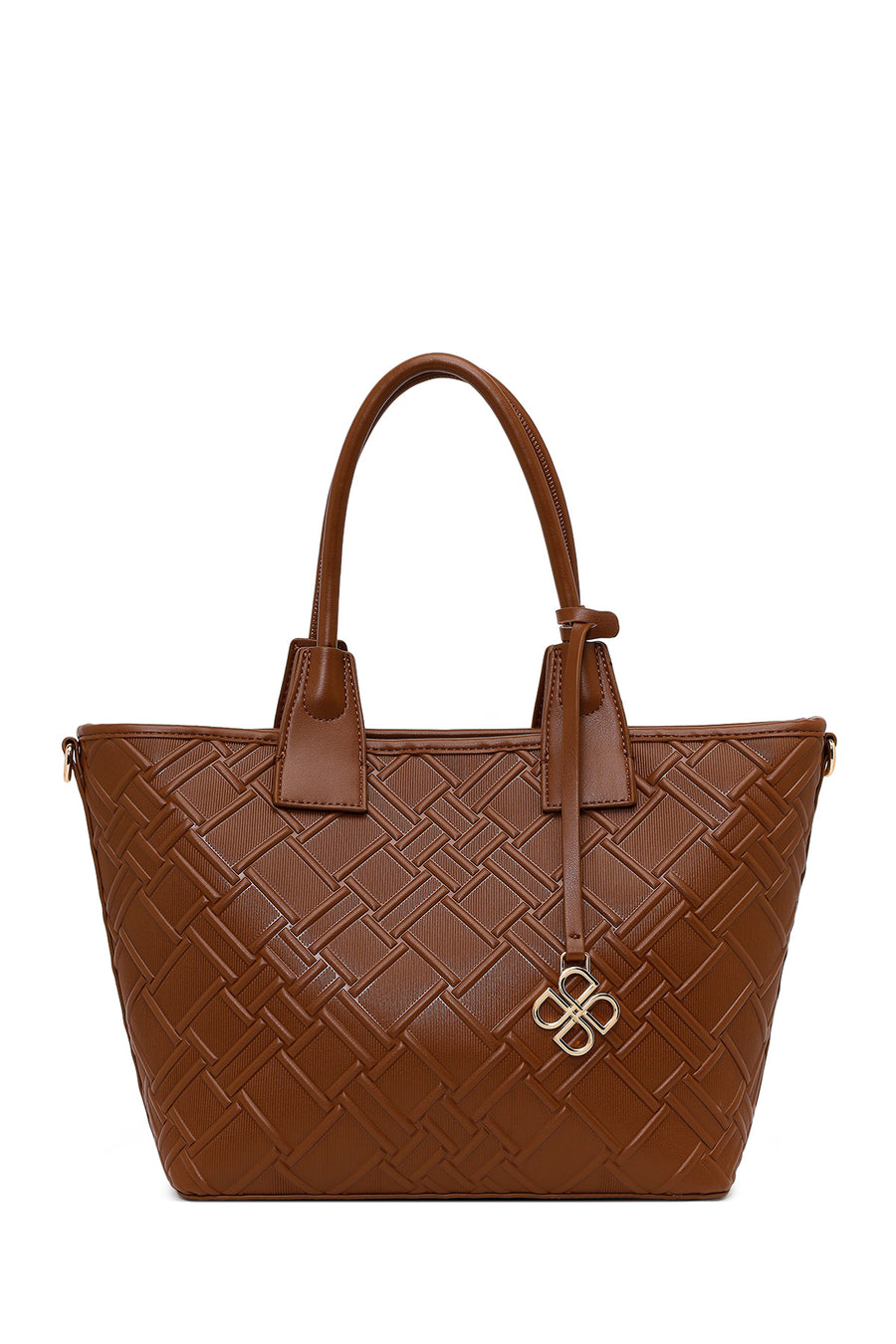Woman Brown Long-Strap Printed Shoulder Bag