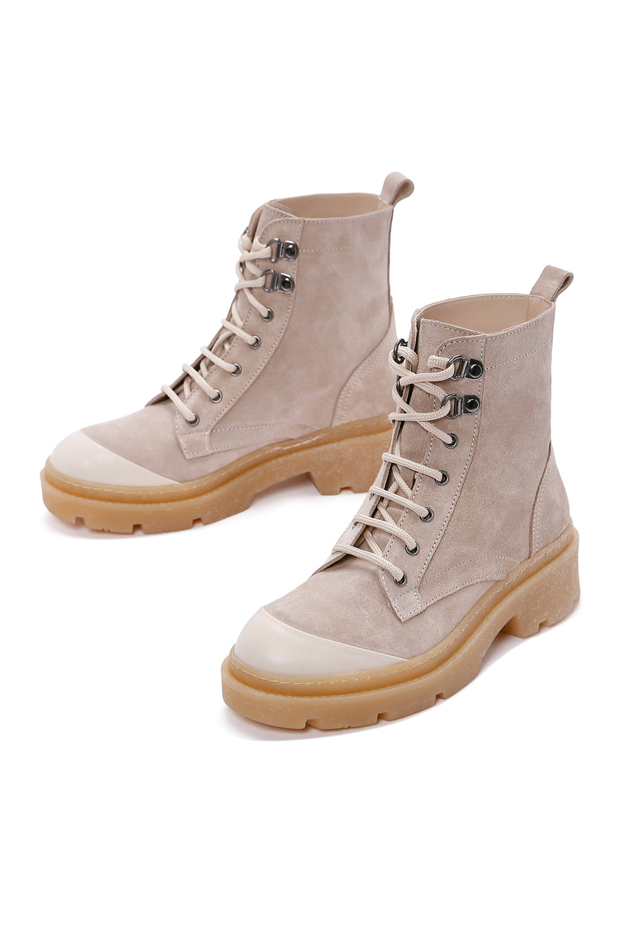 Women's Beige Suede Leather Boots