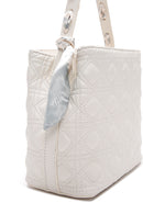 Women's Cream Long Strap Quilted Handbag with Accessory Detail | Derimod