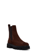 Women's Brown Suede Leather Chelsea Boots | Derimod