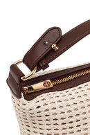 Woman Cream Mini Shoulder Bag with Long Strap | Derimod