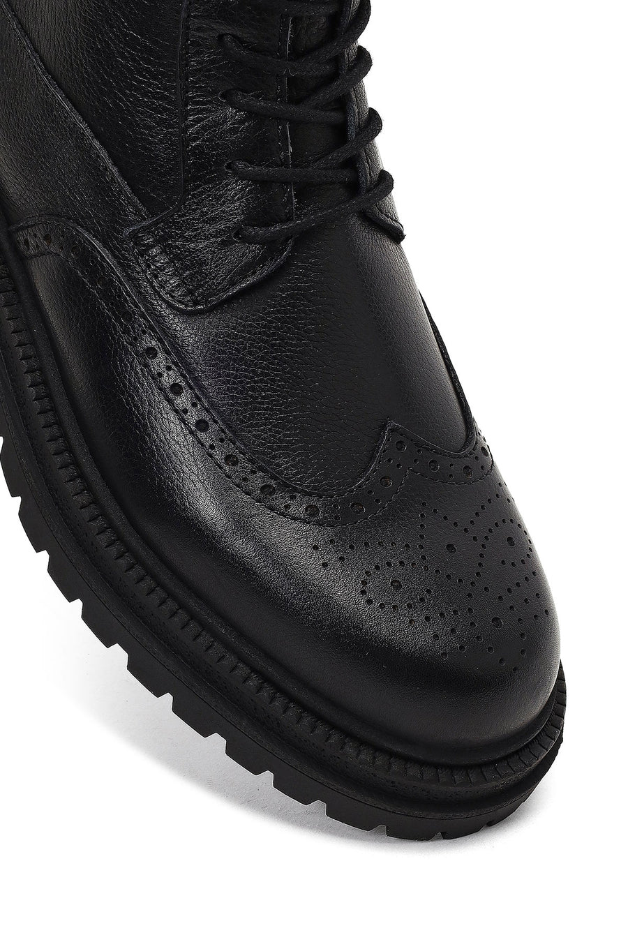 Men's Black Zippered Leather Boots