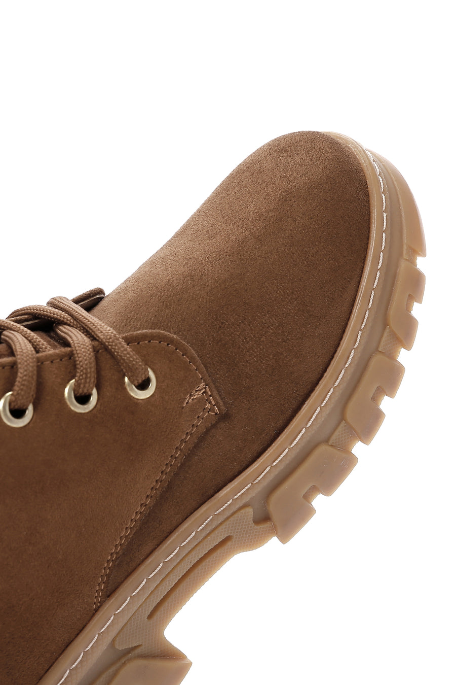 Women's Tan Suede Thick Soled Zippered Boots