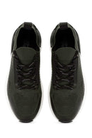 Derimod Zero Men's Green Laced Thick Soled Fabric Sneaker | Derimod
