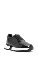 Men's Black Crocodile Patterned Leather Sneakers | Derimod