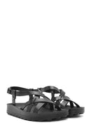 Women's Black Thick-Soled Metallic Sandals | Derimod