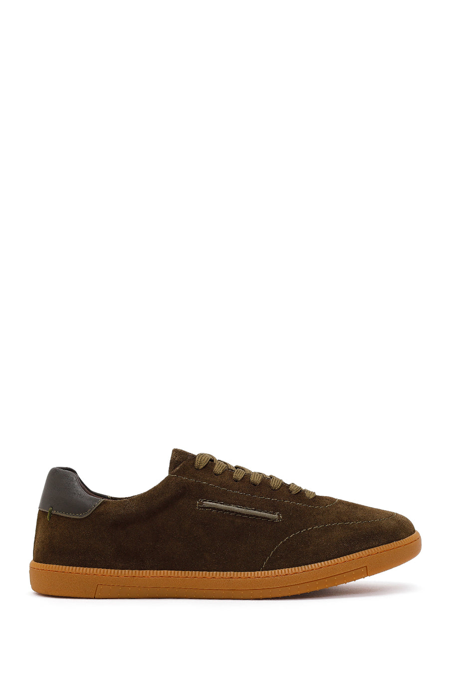 Erkek Haki Bağcıklı Süet Deri Sneaker 26SFD832010 | Derimod