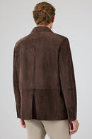 Rodrygo Men's Brown Blazer Suede Leather Jacket | Derimod