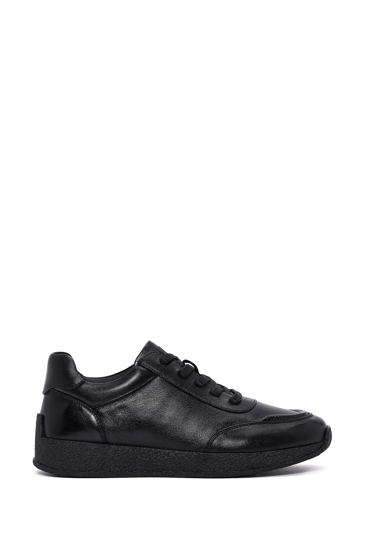 Erkek Siyah Bağcıklı Deri Sneaker 24WFD6000FT | Derimod