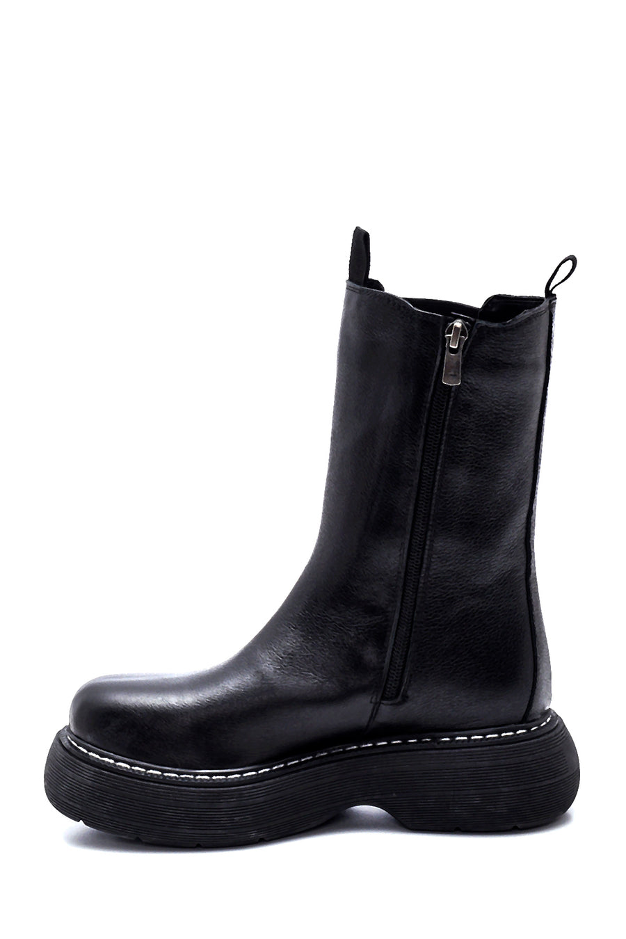 Women's Leather Thick Soled Long Chelsea Boots