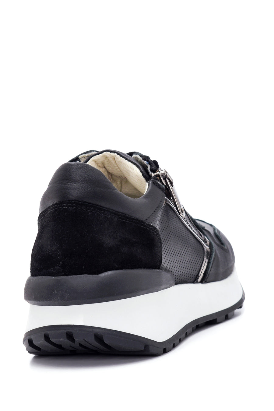 Kadın Deri Fermuarlı Sneaker