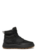 Geox Men's Black Granito + Grip Abx Laced Waterproof Leather Casual Boots | Derimod