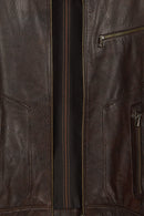 Reynold Male Brown Short Leather Jacket | Derimod
