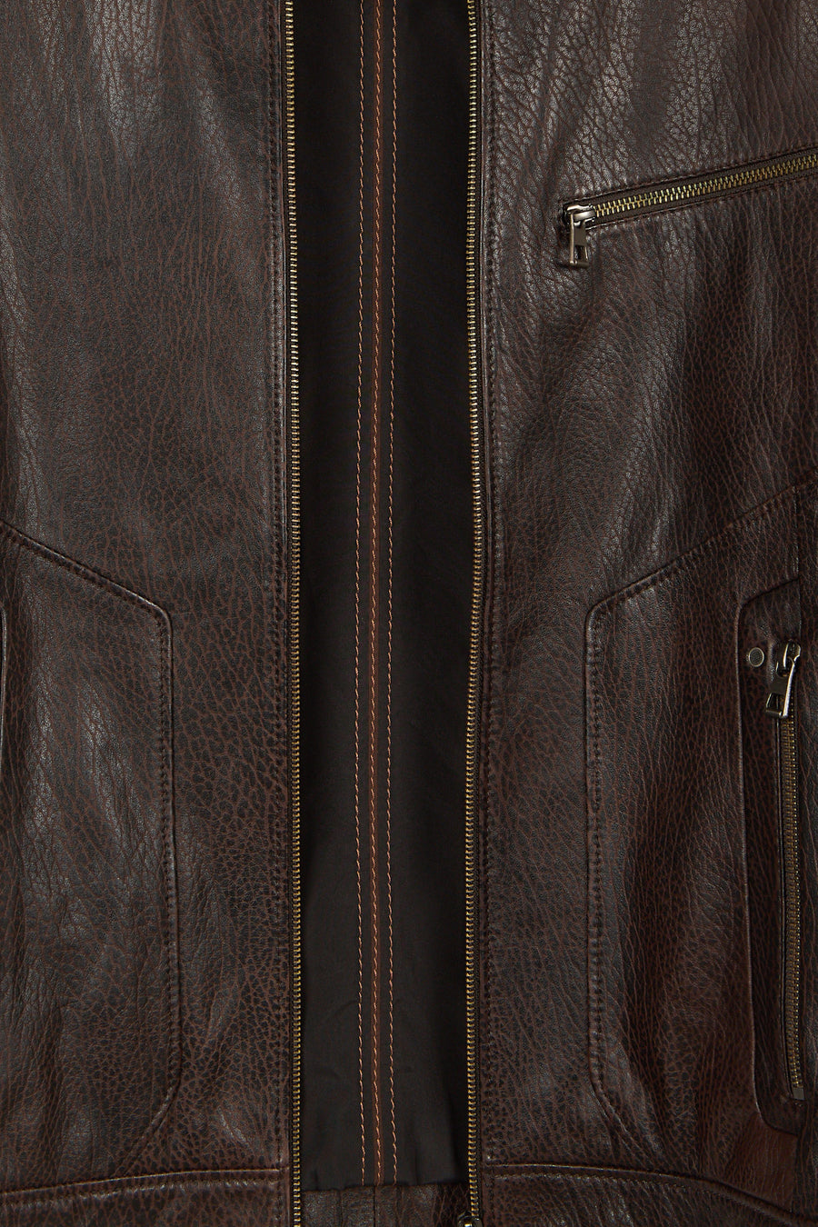 Reynold Male Brown Short Leather Jacket