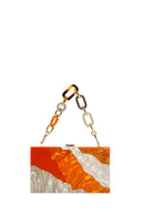 Women's Orange Long Chain Strap Mini Box Bag | Derimod