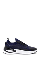 Derimod Zero Men's Blue Lace-Up Thick Sole Fabric Sneaker | Derimod