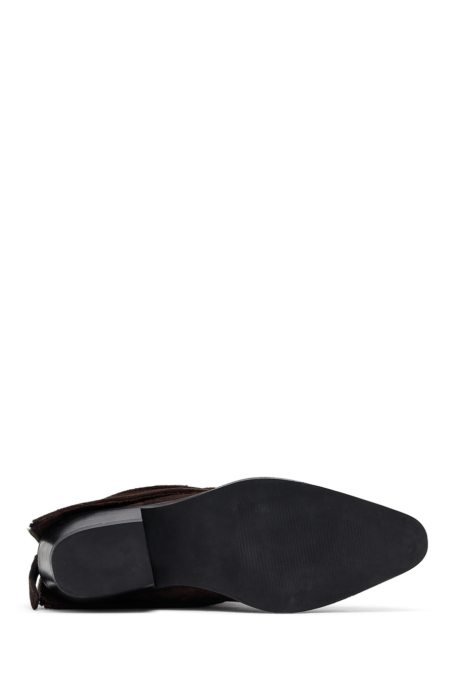 Woman Brown Low Chunky Heel Suede Leather Cowboy Boots