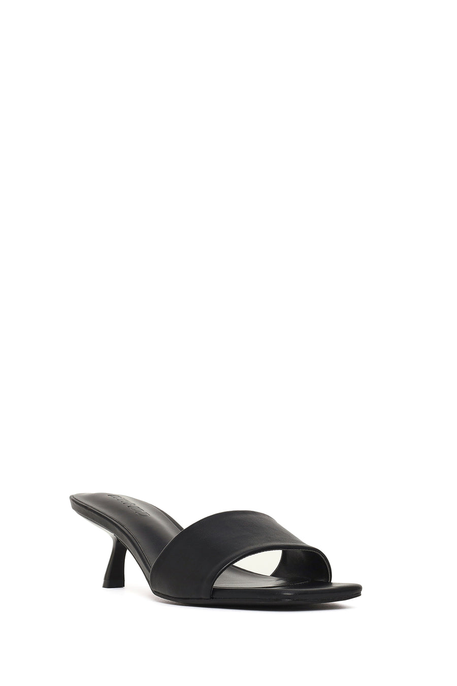 Women's Black Short Thin Heeled Slippers