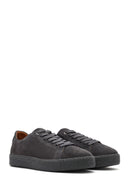 Men's Gray Lace-Up Suede Leather Sneaker | Derimod