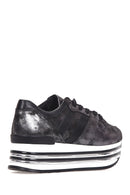 Women's High-Sole Silver Sneaker | Derimod