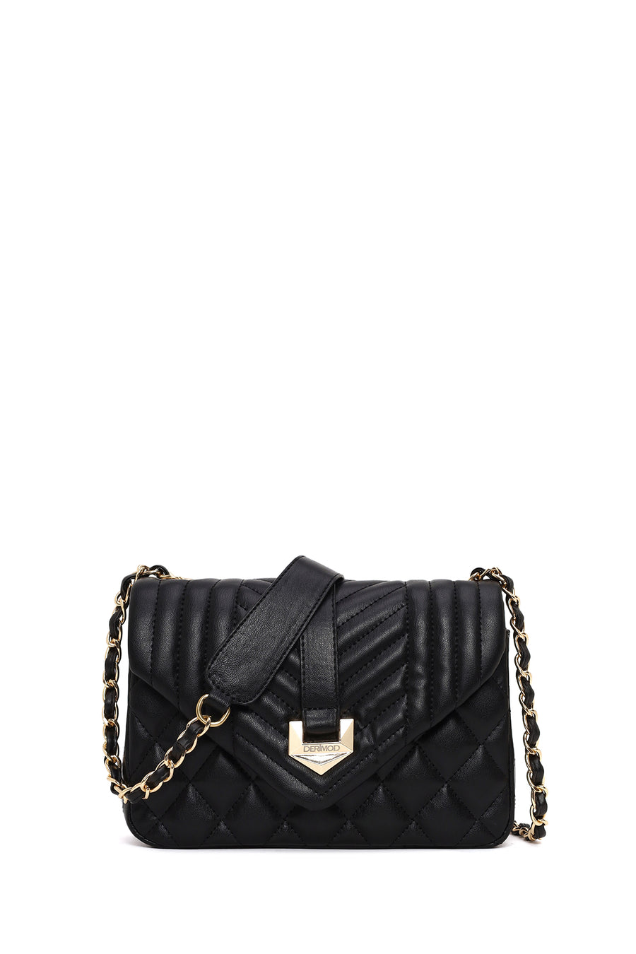 Woman Black Quilted Crossbody Bag with Chain Strap 26SBD2024KP | Derimod