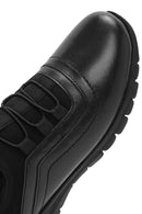 Woman Black Leather Comfort Shoes | Derimod