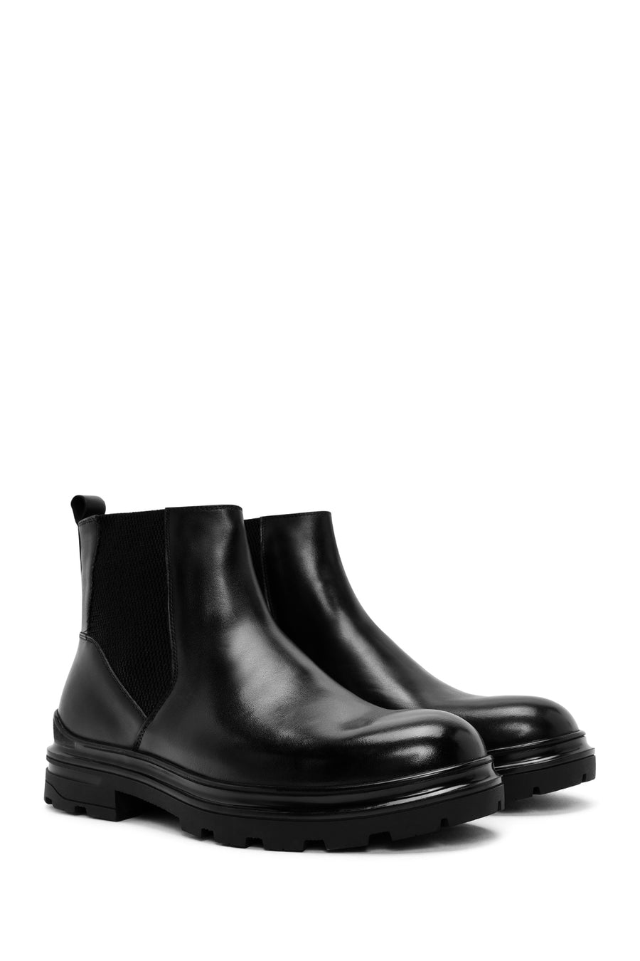 Male Black Leather Chelsea Boots