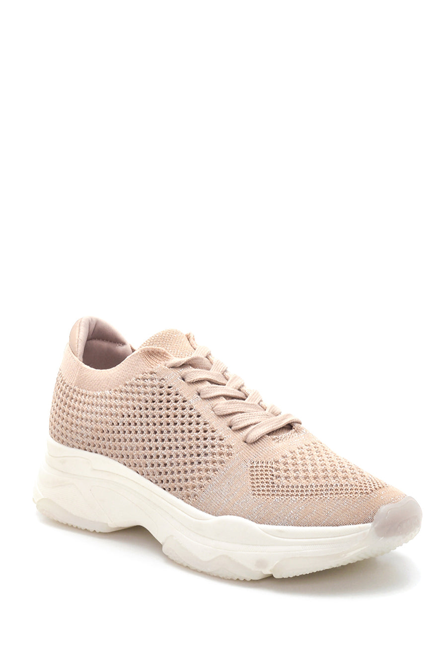 Kadın Bej Delikli Sneaker