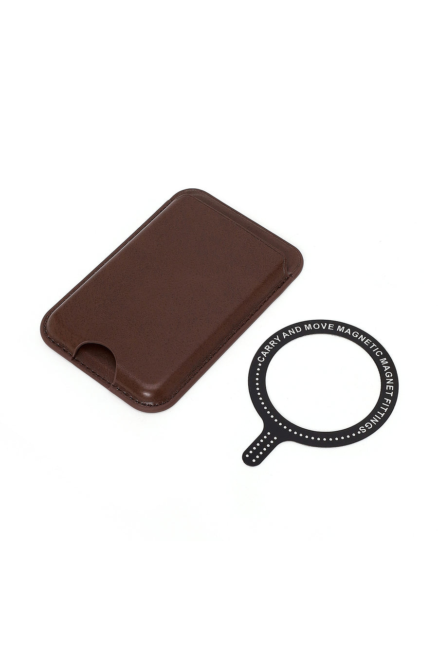 Male Brown Leather Magnetic Wallet