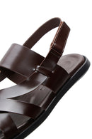 Men's Brown Leather Sandals | Derimod