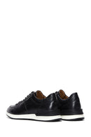 Men's Black Lace-Up Leather Casual Sneaker | Derimod