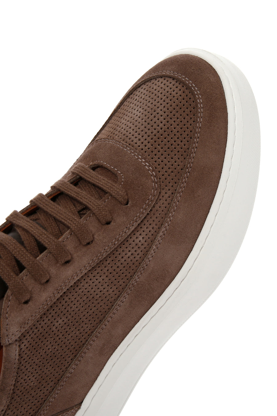 Erkek Vizon Bağcıklı Süet Deri Sneaker