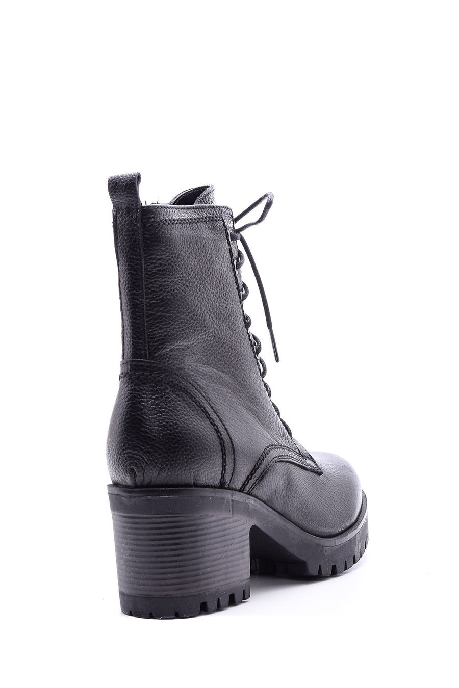 Women's Heeled Laced Leather Boots