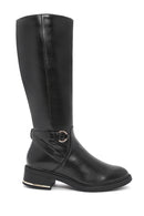 Woman Black Zip Closure Buckle Detailed Boots | Derimod