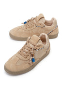 Woman Beige Lace-up Suede Leather Sneaker | Derimod