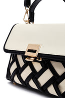 Women's Beige Long Strap Patterned Handbag | Derimod