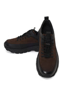 Male Brown Lace-Up Thick-Soled Leather Casual Sneaker | Derimod