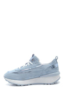 Women's Leather Suede High Sole Sneaker | Derimod