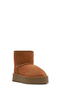 Women's Brown Thick Soled Suede Leather Boots | Derimod