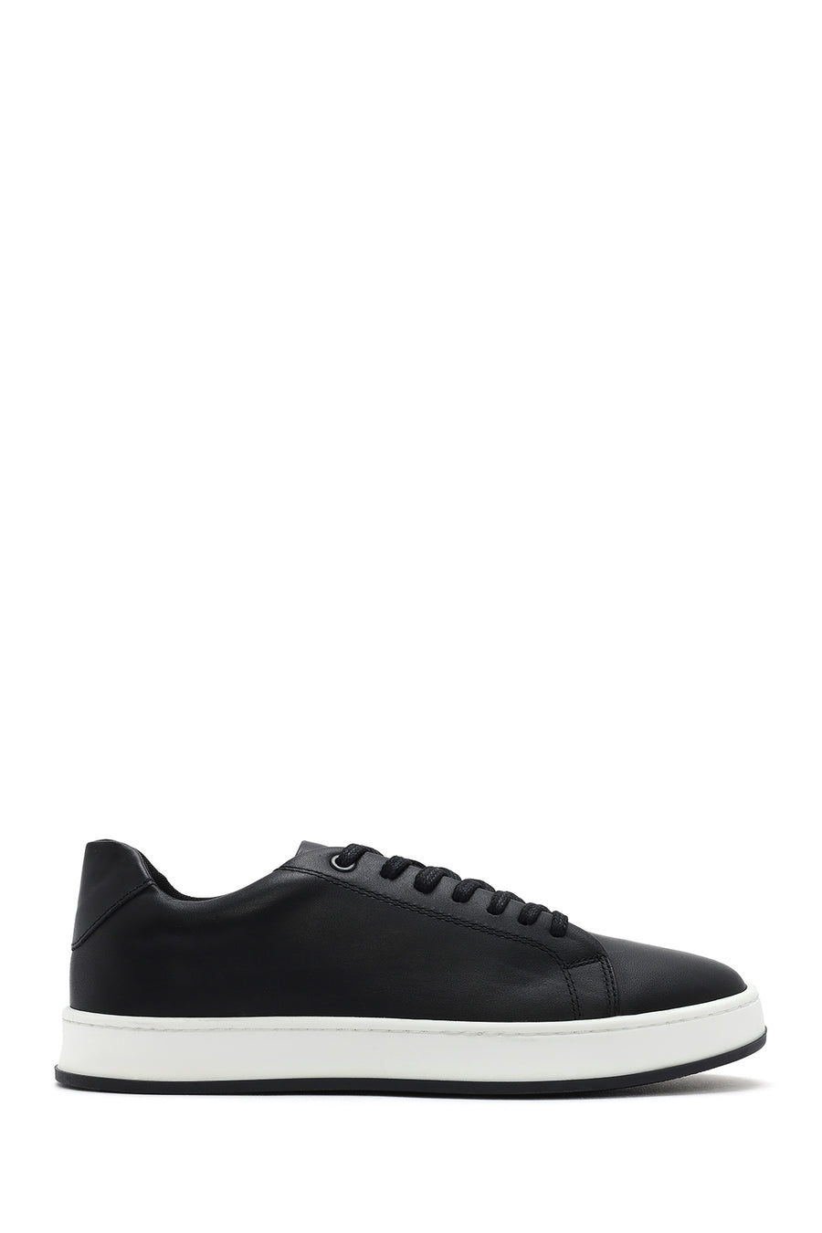 Erkek Siyah Bağcıklı Deri Sneaker 25SFD660118 | Derimod
