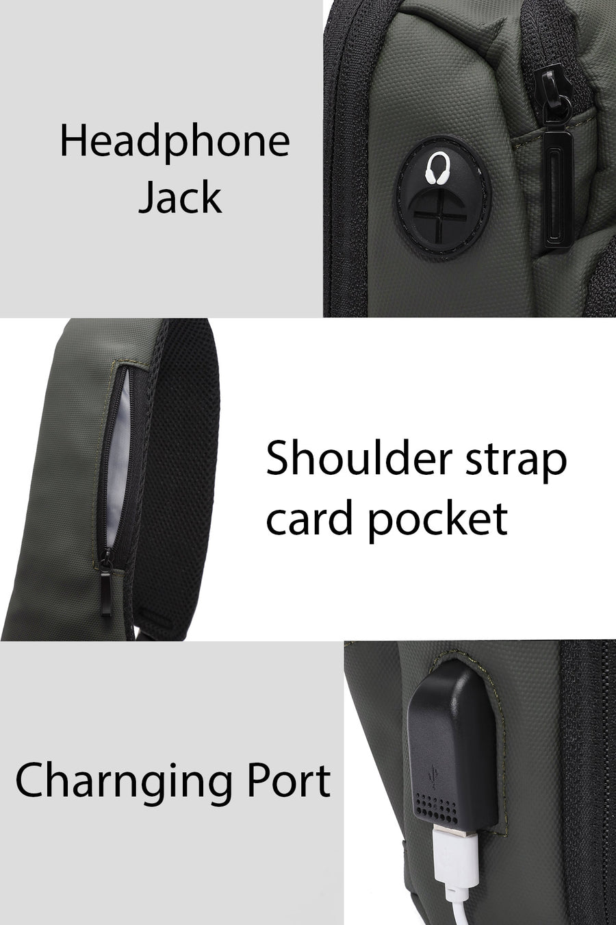 D-Pack Erkek Haki Teknolojik Kumaş Çapraz Çanta