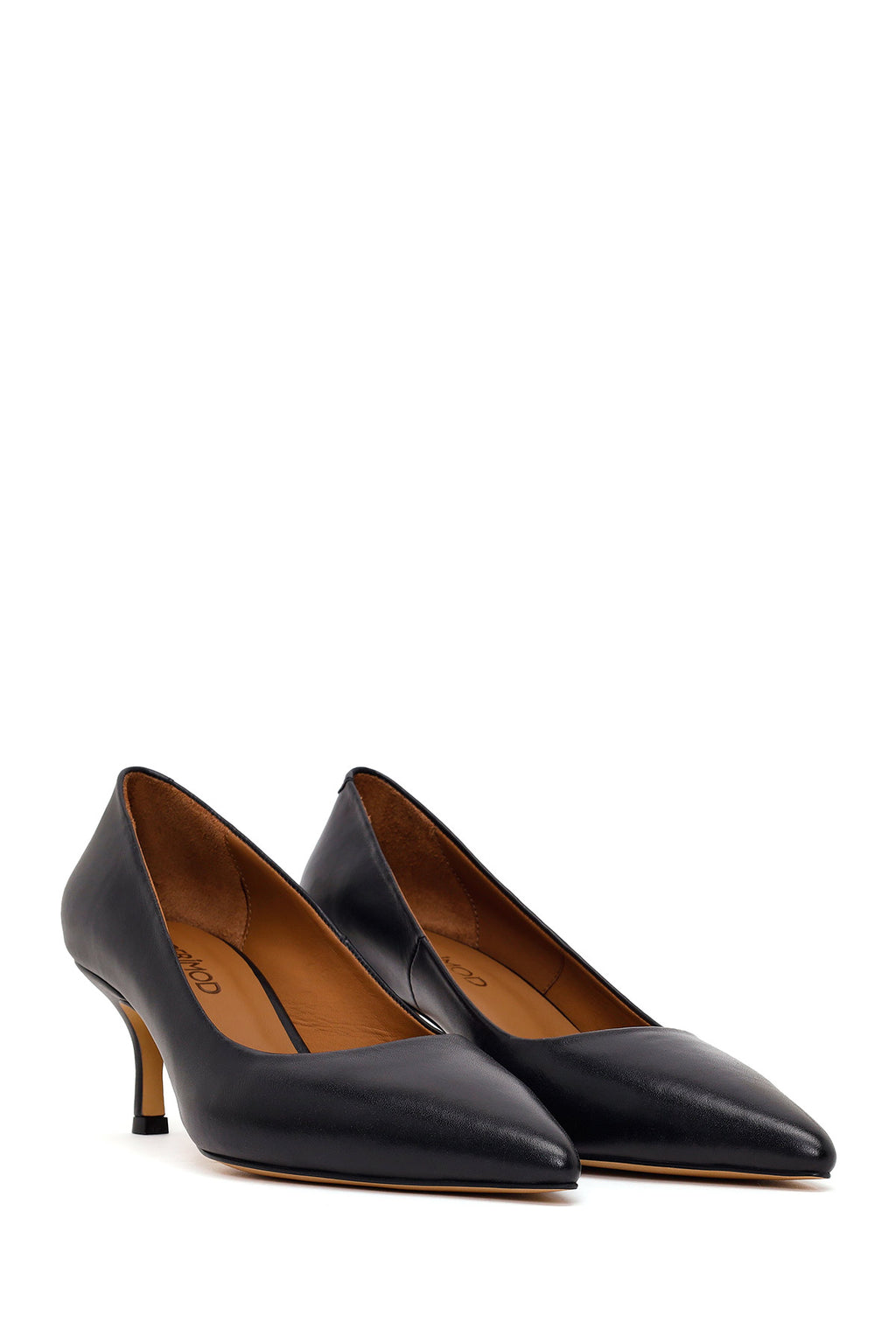 Kadın Siyah İnce Topuklu Deri Stiletto