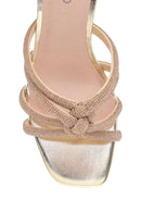 Women's Gold Stone Thick Heeled Slippers | Derimod