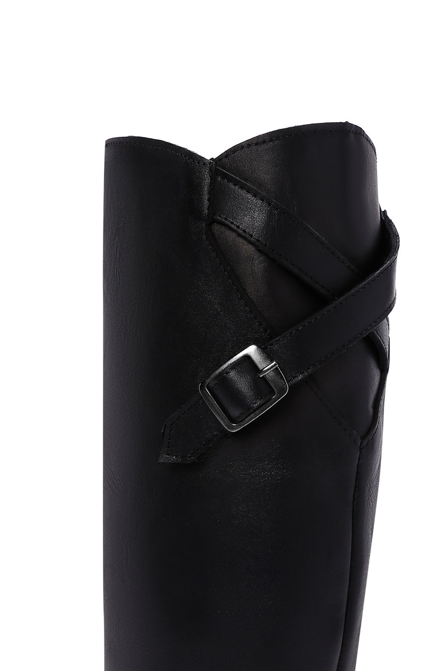 Women's Black Zippered Leather Boots