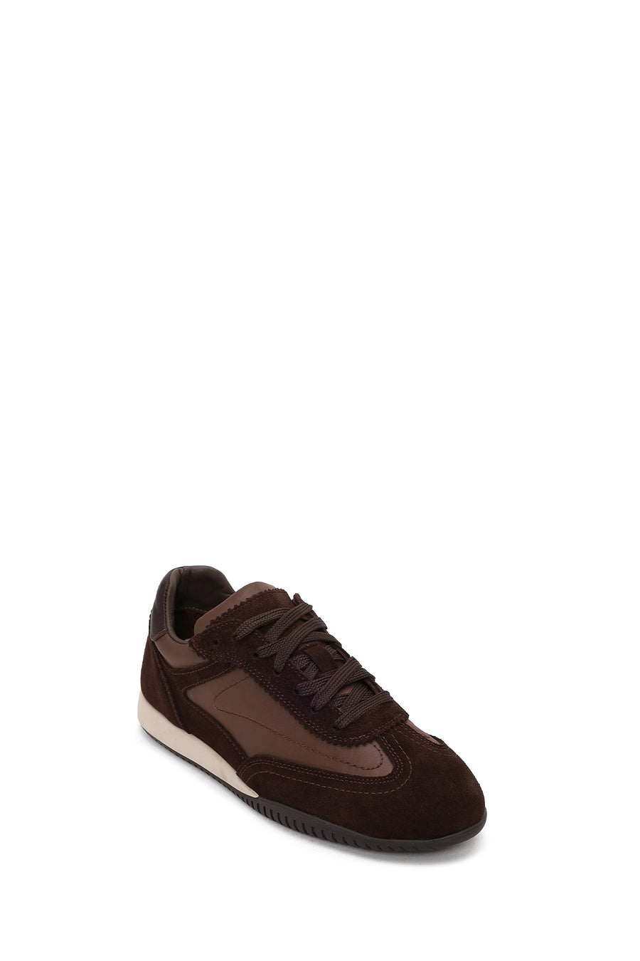 Woman Brown Lace-up Suede Leather Sneaker