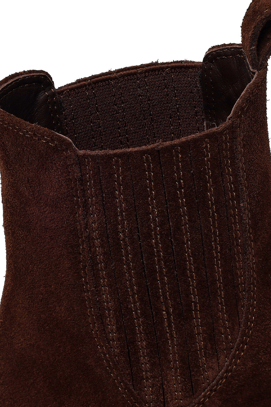 Woman Brown Chunky-Heeled Suede Chelsea Boots