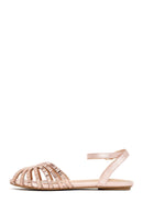 Women's Pink Ankle Strap Stone Sandals | Derimod