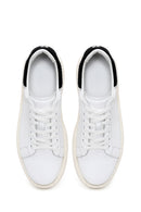 Erkek Beyaz Bağcıklı Kalın Tabanlı Deri Sneaker | Derimod