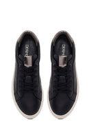 Woman Black Lace-Up Leather Sneaker | Derimod