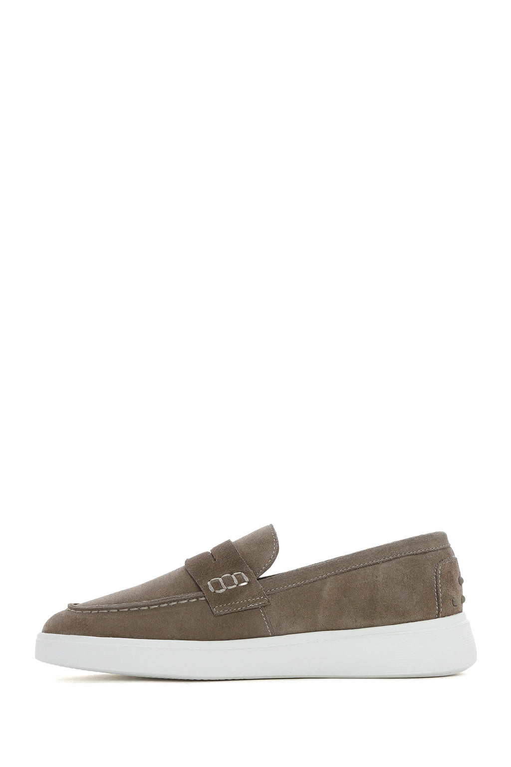 Erkek Vizon Kalın Tabanlı Süet Deri Casual Loafer